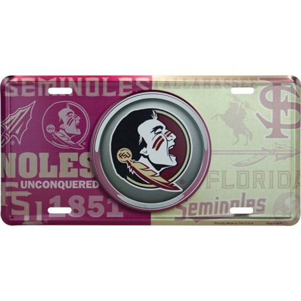 Florida State Seminoles NCAA Bullseye License Plate